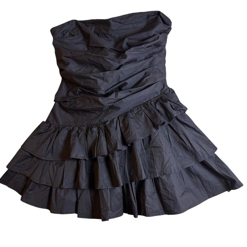 Hello Molly Black Strapless Ruffle Mini Dress - Picture 6 of 14